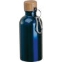 Drinkfles van rvs met karabijnhaak, 400 ml