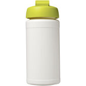 Baseline® Plus 500 ml sportfles met flipcapdeksel - Wit/Lime