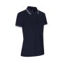 Contrast poloshirt | stretch | dames - Marine, M