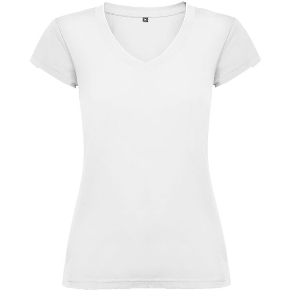 Victoria short sleeve women's v-neck t-shirt - White - 3XL