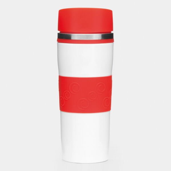 ARABICA - Dubbelwandige isoleerbeker rood, wit ARABICA - Dubbelwandige isoleerbeker rood, wit