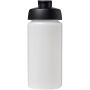 Baseline® Plus grip 500 ml sportfles met flipcapdeksel - Transparant/Zwart