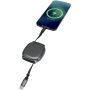 Alphard 100W oplaadkabel van gerecycled plastic met uitschuifbare kabel, CarPlay en PD-oplaadfunctie - Donkermetaal