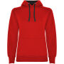 Urban women's hoodie - Red/Solid black - M