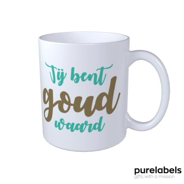 Mok | Jij bent goud waard | Origineel bedank cadeau