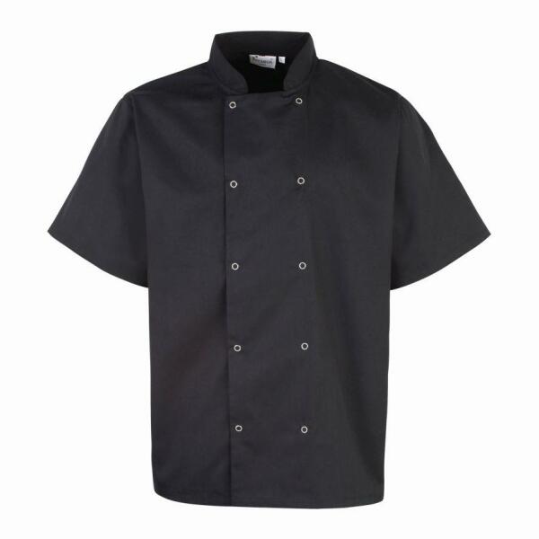 Unisex Short Sleeve Stud Front Chef's Jacket