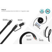 Arc Ultra-thin RCS recycled 60W 2 in 1 magnetische kabel, zwart