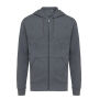 Iqoniq Abisko gerecycled katoen hoodie met rits, heather anthracite (XXS)