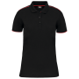 Contrasterende damespolo Day To Day korte mouwen Black / Red XS