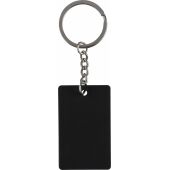 Recyclede roestvrijstalen rechthoekige sleutelhanger Jax zwart
