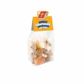 Blokzakje met kopkaartje in eigen vorm en 100 gram snoep, Transparant/Wit, Strooigoed