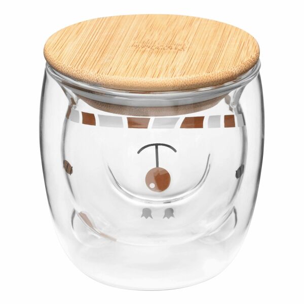 Glas XMAS BEAR bruin, transparant