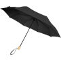 Birgit 21'' opvouwbare windproof gerecyclede PET-paraplu - Zwart