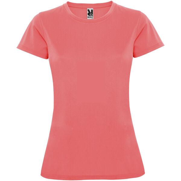 Montecarlo short sleeve women's sports t-shirt - Fluor Coral - 2XL