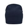 Knitted Beanie with Fleece Inset navy