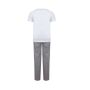 CHILDREN'S LONG PYJAMAS, WHITE/HEATHER GREY, 11/13, TOWEL CITY