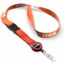 Afneembare polyester sublimatie badge‑reel keycord Afneembare polyester sublimatie badge‑reel keycord