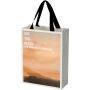 Smartfold papieren tas van 210 g/m² met lintgrepen en een glanzende laminaatlaag - 24 x 10 x 32 cm - Zwart