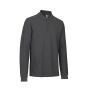 Poloshirt met lange mouw | stretch - Houtskool, XS
