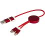 Alasia 5-in-1 30 cm datasynchronisatie- en 27 W snellaadkabel van gerecycled aluminium en plastic - Rood