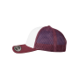 Retro Truckerpet met gekleurde klep MAROON / WHITE One Size