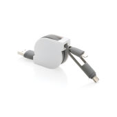 3-in-1 kabel met oprolmechanisme, grijs
