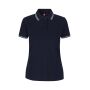 Contrast poloshirt | stretch | dames - Marine, M