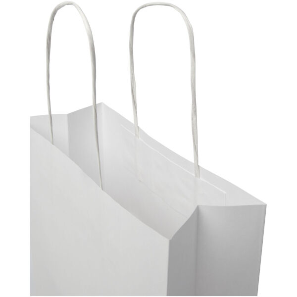 Papieren tas 120 g/m2 gemaakt van kraftpapier met gedraaide handgrepen - M - Wit