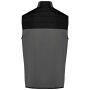 Herenbodywarmer in twee stoffen black / dark grey heather XS