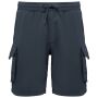 Duurzame verwassen herencargoshort van French Terry washed navy blue XXL
