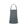 SHORT BIB APRON BASIC WITH BUCKLE AND POCKET, ANTHRACITE, One size, KARLOWSKY