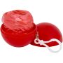 Fog poncho in ronde plastic verpakking met karabijnhaak - Rood