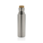Gaia RCS certified recycled stainless steel vacuum bottle, silver