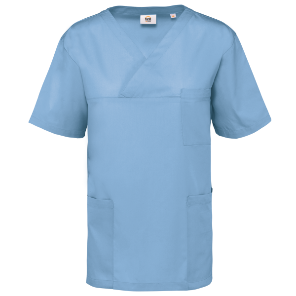 Unisex tuniek met korte mouwen van polykatoen Sky Blue 3XL Unisex tuniek met korte mouwen van polykatoen Sky Blue 3XL