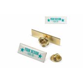 Badge metalen pin 30x10mm - Goud satijn