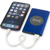 Juice type-C draadloze powerbank van 4000 mAh van gerecycled aluminium - Koningsblauw