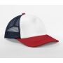 RETRO 5 PANEL TRUCKER, NAVY/RED, One size, BEECHFIELD