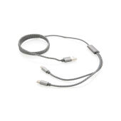3-in-1 gevlochten nylon kabel, grijs