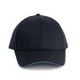 Contrasterende sandwichpet 6 panelen Oeko-Tex navy/light royal blue one size