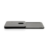 Swiss Peak 3-in-1 RCS gerecycled PU draadloze oplader, zwart