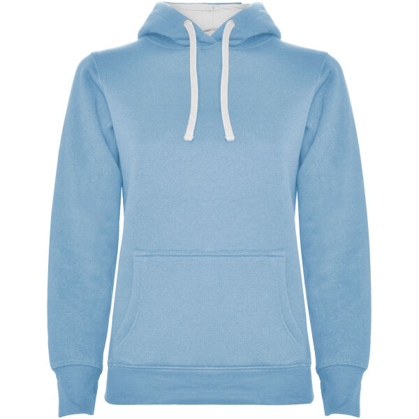Urban women's hoodie - Sky blue/White - 2XL