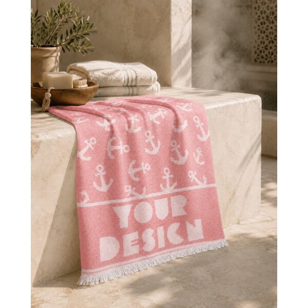 Custom-made hamamdoek 100 x 170 (2 kleuren geweven) met 330gsm Custom-made hamamdoek 100 x 170 (2 kleuren geweven) met 330gsm