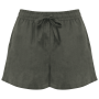Linnen damesshort Organic Khaki L