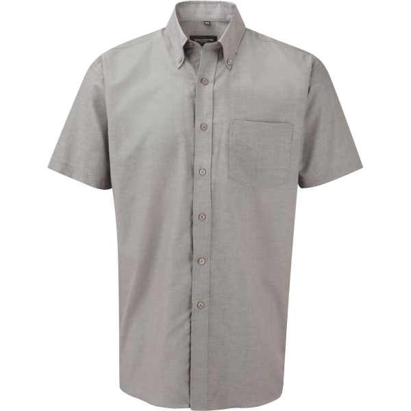 Men's Short Sleeve Easy Care Oxford Shirt Silver XL Men's Short Sleeve Easy Care Oxford Shirt Silver XL