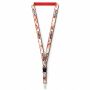 Afneembare polyester keycord met gesublimeerde satijnen overlay
