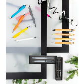 Bamboe pen met tarwestro clip, blauw