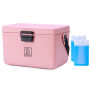 Brisby Koelbox - Frigobox - Coolbox - Auto - Lichtgewicht - Broodtrommel - 12L - 2 Gratis koelelementen van 450ml per stuk - Incl. Dividers Snijplanken - Bieropener - Flesopener - Max. 40 uur isolatie - Roze