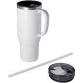Melbourne 1200 ml RCS-gecertificeerde geïsoleerde beker met rietje - Wit