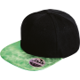 Bronx glitter snapbackpet met platte klep Black / Green One Size