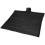 Mayan recycled plastic disposable rain poncho with storage pouch - Solid black